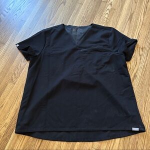 RARE Discontinued FIGS One Pocket Scrub Top Black Size L